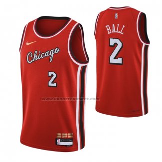 Maglia Chicago Bulls Lonzo Ball NO 2 Citta 2021-22 Rosso